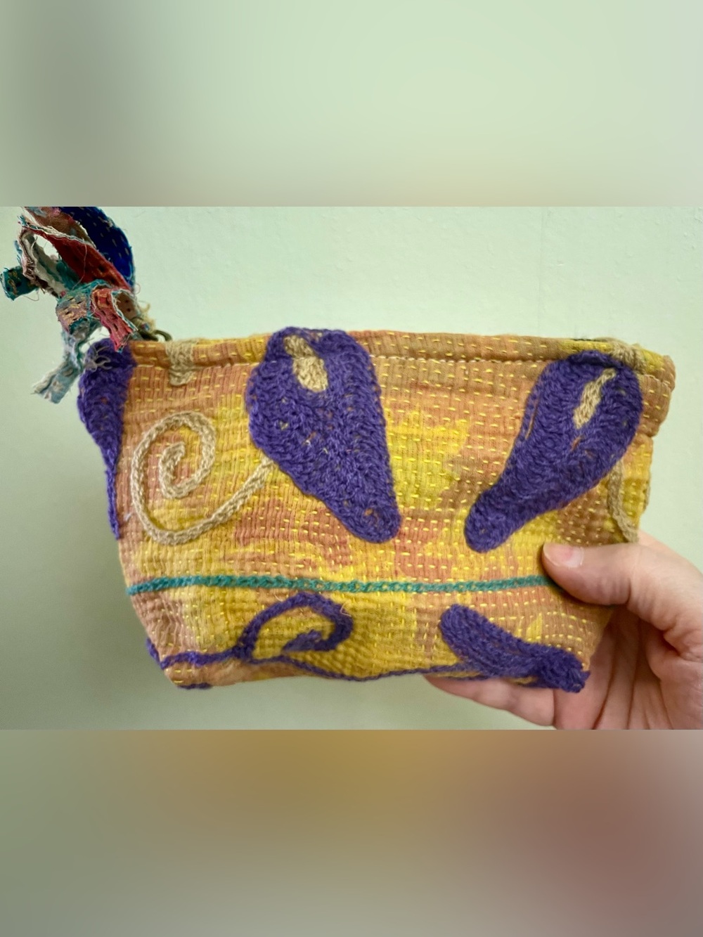 Kantha Suzani Pouch Bag Handmade from India